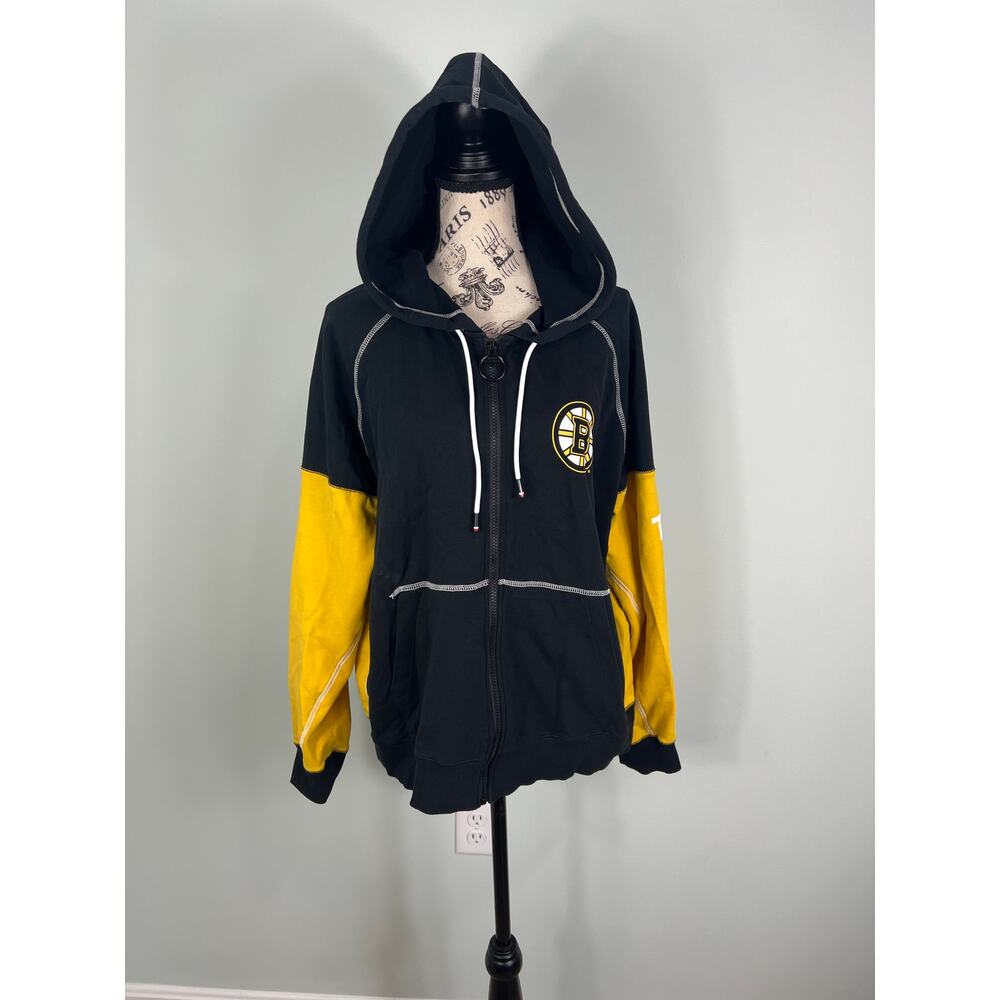 Tommy Hilfiger Woman's Boston Bruins Full Zip Hoodie Sweatshirt
